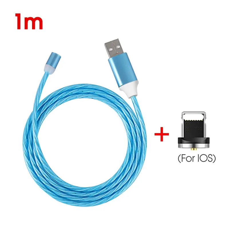 For iSO Blue Магнитное быстрое зарядное устройство Micro USB кабель для samsung Быстрая зарядка Micro usb type C для iPhone Android телефон USB провод шнур - Цвет: For iSO Blue