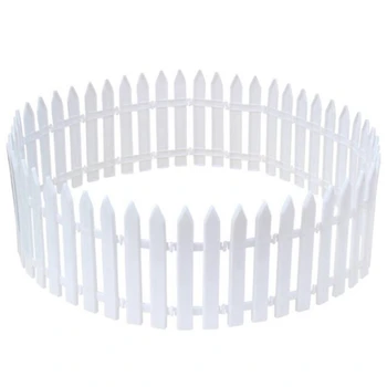 

White Plastic Picket Fence Miniature Home Garden Christmas Xmas Tree Wedding Party Decoration (25 Pieces)