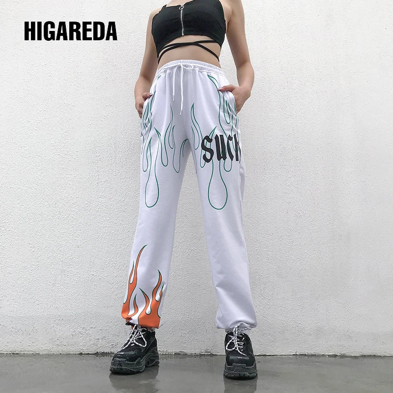 Fire Printed Casual Joggers Women 