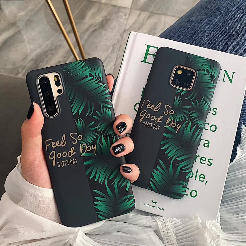 

Moskado Green Leaf For Huawei P20 P30 Pro Honor 10 20 Mate20 Phone Cases Cover Soft Shockproof Fashion Case For Huawei Nova 3