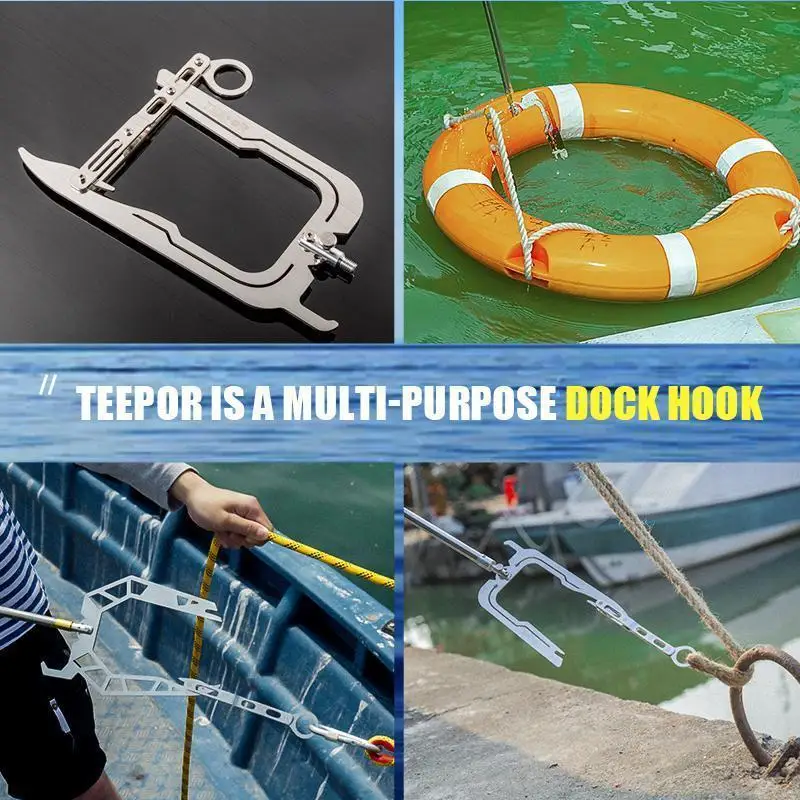 Teepor®Mooring Rope U ประเภท Threader เรือ Hook Threader คาร์บอนไฟเบอร์  Telescopic เบ็ดตกปลาตกปลา Reel ตกปลาอุปกรณ์เสริม - AliExpress