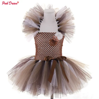 

POSH DREAM Lion Cosplay Children Cosplay Tutu Dresses Knee Length Brown White Cartoon Teenager Kids Girls Halloween Costumes