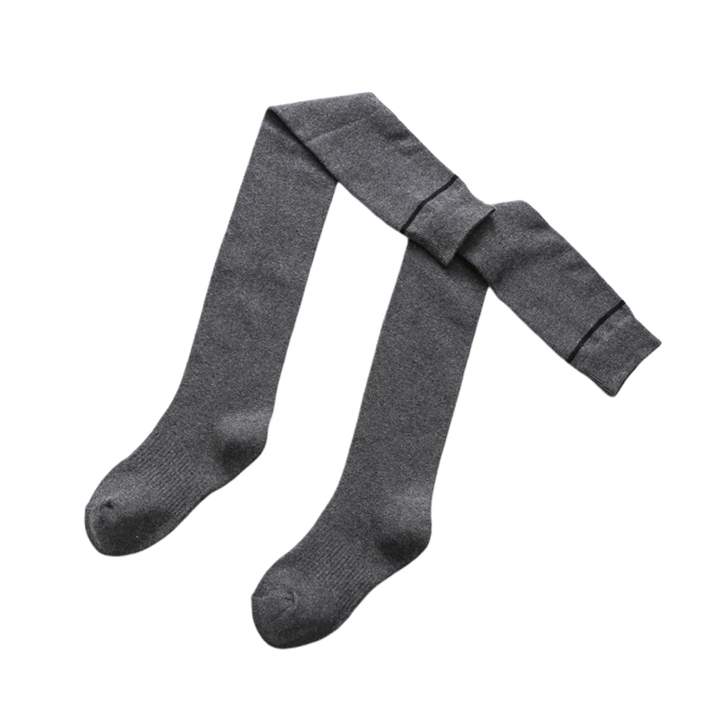 Student Party Breathable Autumn Winter Over Knee Cotton Blend Japanese Style Soft Warm Women Stockings Casual Striped Fashion - Цвет: Grey