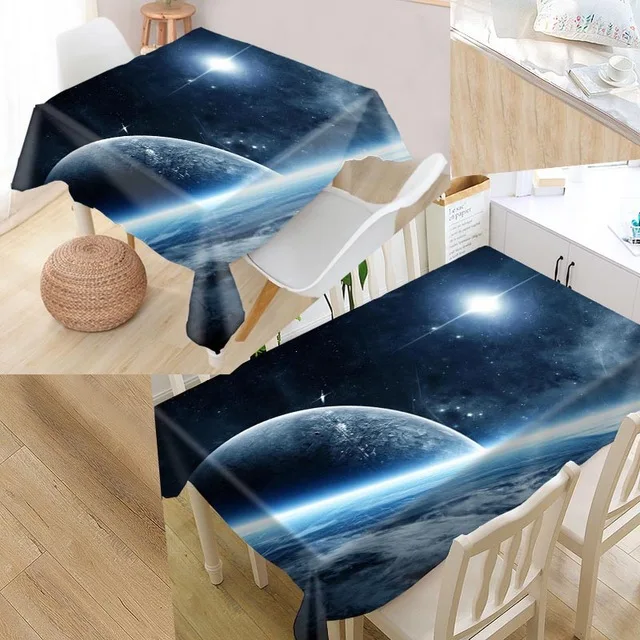 as photo 3D солнечная система космический стол Ткань Оксфорд печать прямоугольный водонепроницаемый маслонепроницаемый стол крышка квадратная Свадебная скатерть - Цвет: as photo