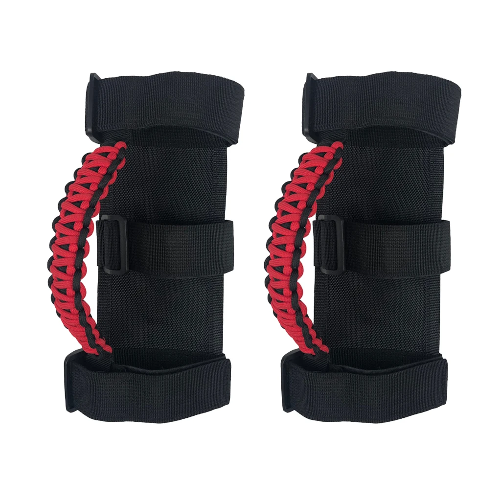 2 шт. грузовик ATV SUV ручка, рулон поручни с 3 ремешками для Jeep Wrangler TJ JK 07-17