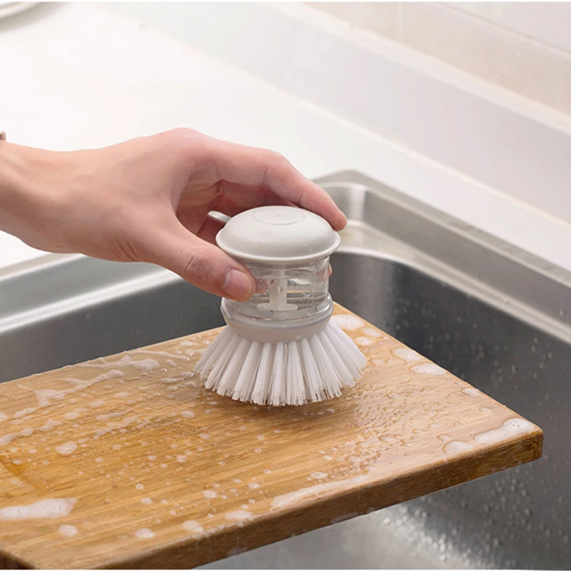 Кухонный инструмент щетка для очистки с бутылкой пресс тип Стиральной щетки для посуды кухонный очиститель моющий инструмент