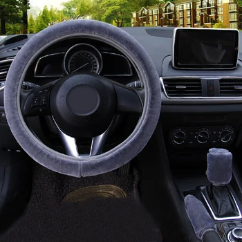 

Soft Warm Plush Short Wool Velvet Steering Wheel Cover Winter Furry Fluffy