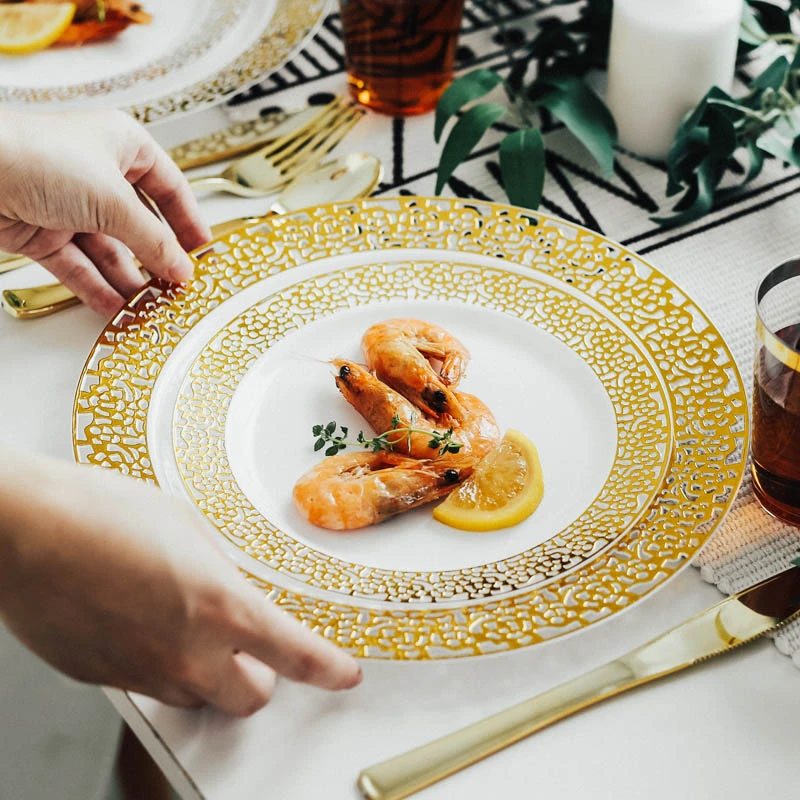 Assiettes En Plastique Jetables Couteau Fourchette Cuillere De Mariage Vaisselle De Table Or Rose Fournitures D Outils D Anniversaire Service De Vaisselle D Aviation Aliexpress