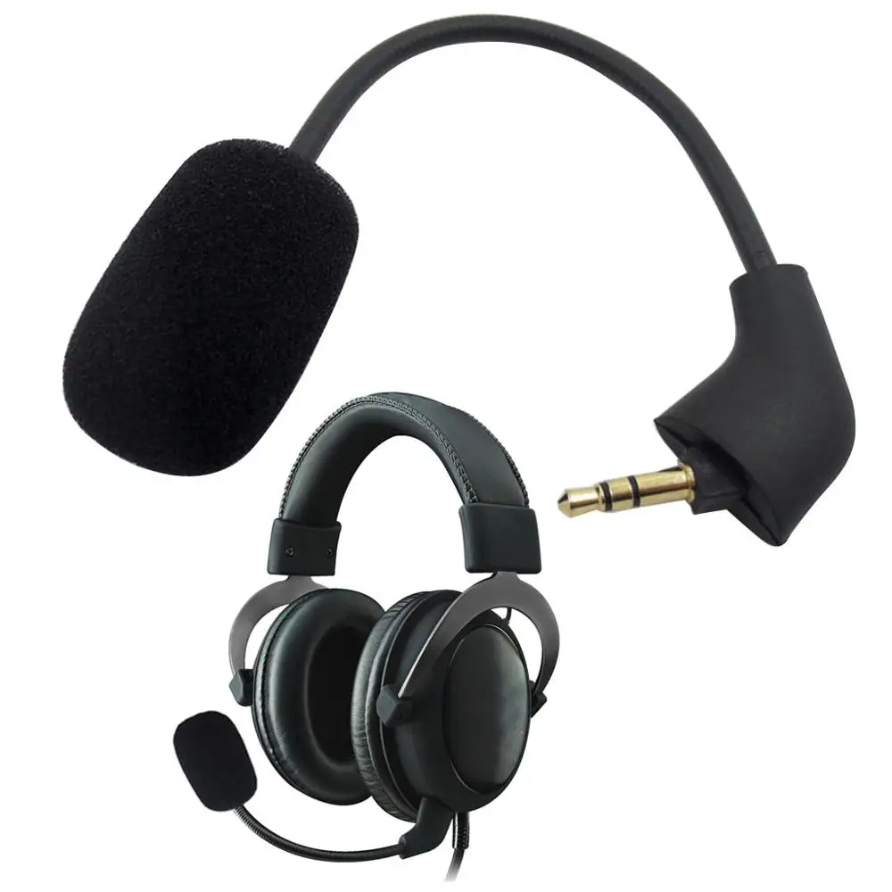 

Replacement Game Mic 3.5 Mm Microphone for II Gaming Headsets Headphones Bendable 360 Degrees with Foam