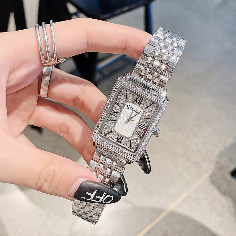 Watch for Women Luxury Simple New Square Full Diamond Watch Female Waterproof Temperament Quartz Watch Ladies Bracelet Watch