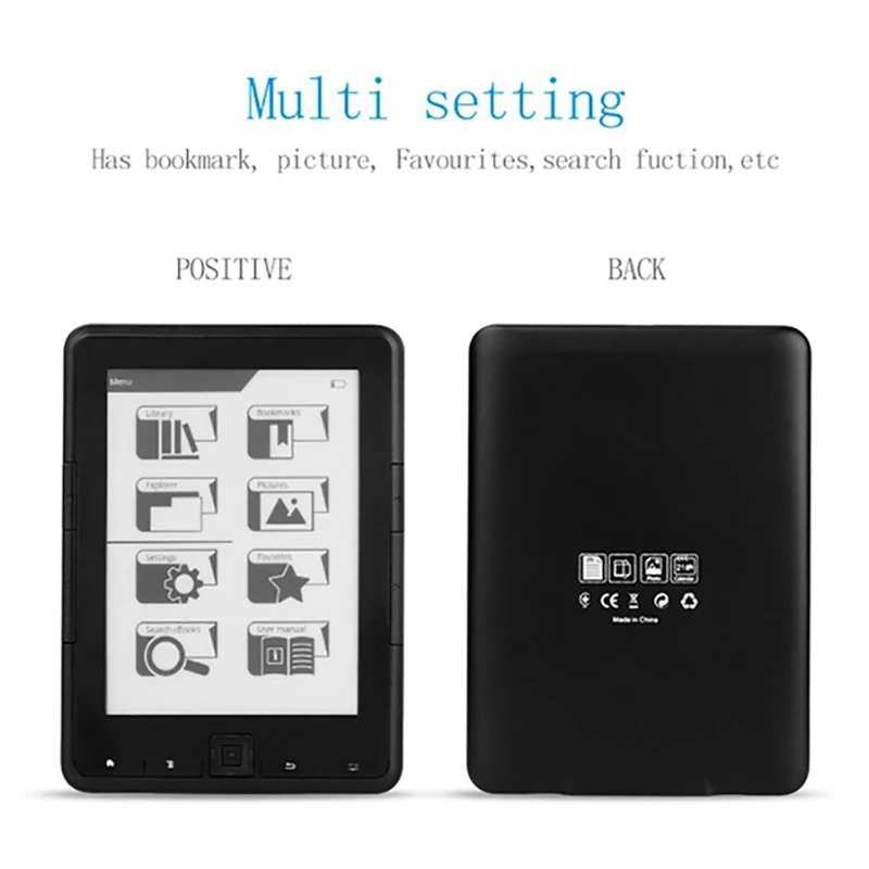BK-6008 Electronic Paper Book Reader 6.0 Inch Sn E