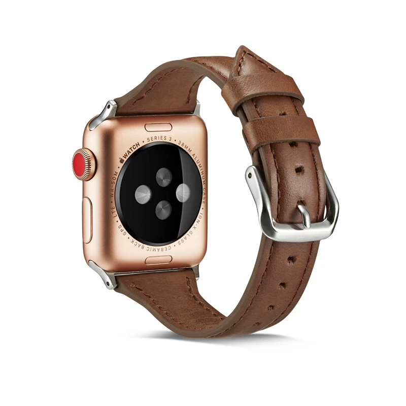 Genuine Leather loop Strap For Apple Watch Band 6 SE 5 42mm 44mm 38mm 40mm iwatch Watchband For Apple Watch 5 4 3 2 1 44mm 42mm image_2