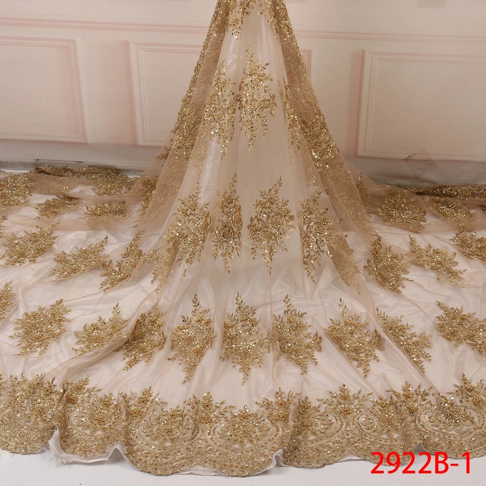 

Handmade Beads 3d French Lace Fabric Embroidery Wedding African 5yards Lace for Party Women
