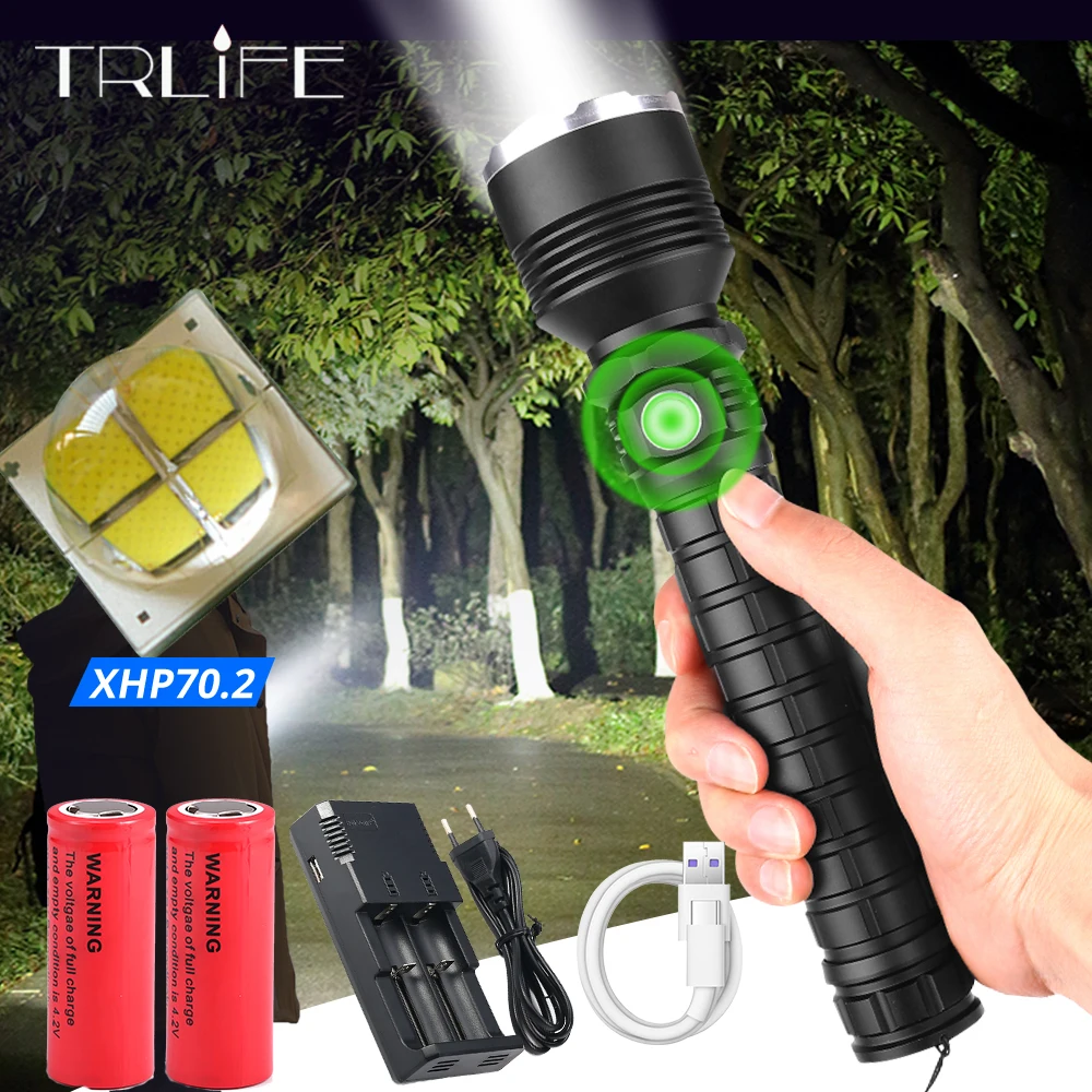 XHP70.2 самый мощный фонарик XHP50 USB Zoom СВЕТОДИОДНЫЙ Фонарь Xlamp тактический охотничий