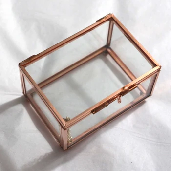 

Geometric Glass Jewelry Box Tabletop Succulent Plants Box Decor Wedding Favor