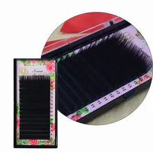 QSTY 16 строк/корпус, 7~ 15 мм смешивание в одном лотке, Высококачественная синтетическая норка, натуральная норка, индивидуальное наращивание ресниц