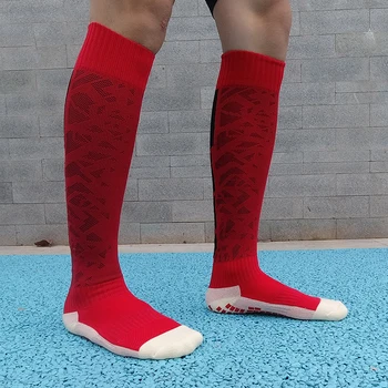 1 Pair Men's Non-Slip Soccer Socks Breathable Knee High Towel Bottom Cycling Hiking Sports Training Women Child Football Socks 6