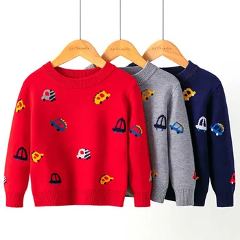 

Kids Boys Girls Sweater Autumn Winter Clothing Cartoon car Children Long Sleeve Knitted Clothes Pullover Sweates Kids Tops