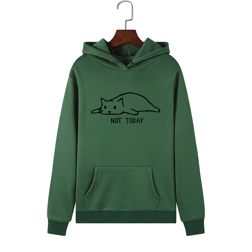 SINGRAIN Women Oversized Lazy Cat Hoodie Streetwear Cartoon Goth Hoody Korean Hooded Sweatshirt Kawaii Koya Print Poleron Mujer