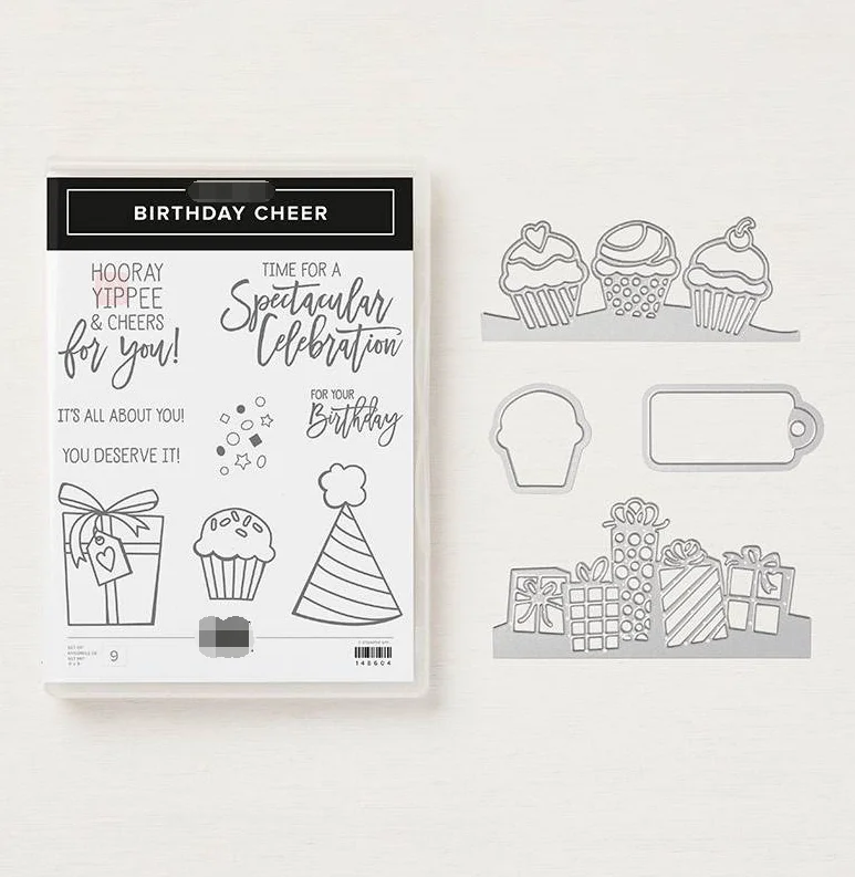 

Birthday Celebration Metal Cutting Dies and Clear Stamps for Scrapbooking for DIY Card Making Cutting Crafts Stencil Dies