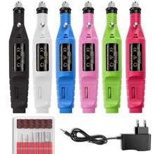 1 комплект профессиональный электрический набор для ногтей типсы для маникюра машина электрическая ручка для маникюра Педикюр 6 бит инструменты для ногтей комплект с двигателем