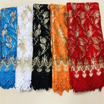 

NEW Lace Fabric Peach African Lace Fabric 2020 High Quality Lace Beaded French Nigerian Lace Fabrics 3D Lace 5 Yards ! DF102015