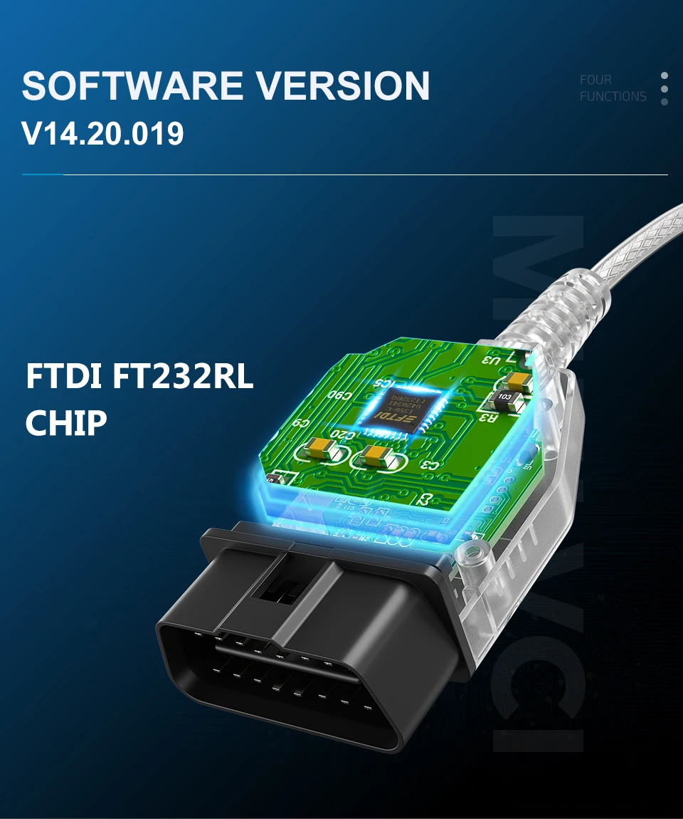 Мини VCI V14.20.019 J2534 для T oyota TIS Techstream FTDI FT232RL Авто OBD2 сканер кабель адаптер