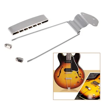 

Guitar Accessories Guitar Chrome Tailpiece Trapeze Open Frame Bridge For 6 String Archtop Guitar