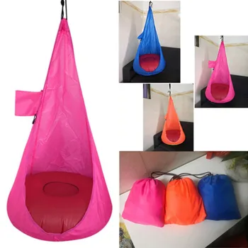 

Home Child Hammock Chair Kids Swing Pod Chair Portable Outdoor Indoor Garden Chair Travel Hanging Swing Seat (Without Cushion)