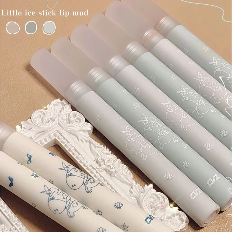 CVZ Milk Tea Lip Glaze White Peach Summer Light Matte Lipstick Long Lasting Silky Gloss Waterproof Sexy Red Makeup TSLM2 | Красота и