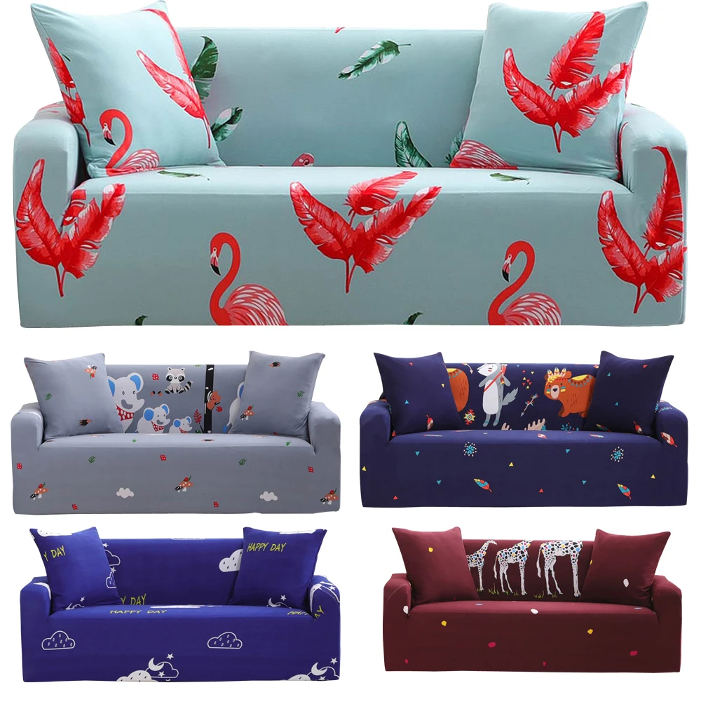 Чехол с мультяшными листьями(L Секционный или Loveseat или Coner) чехол для дивана все включено чехол для дивана плотная эластичная пленка