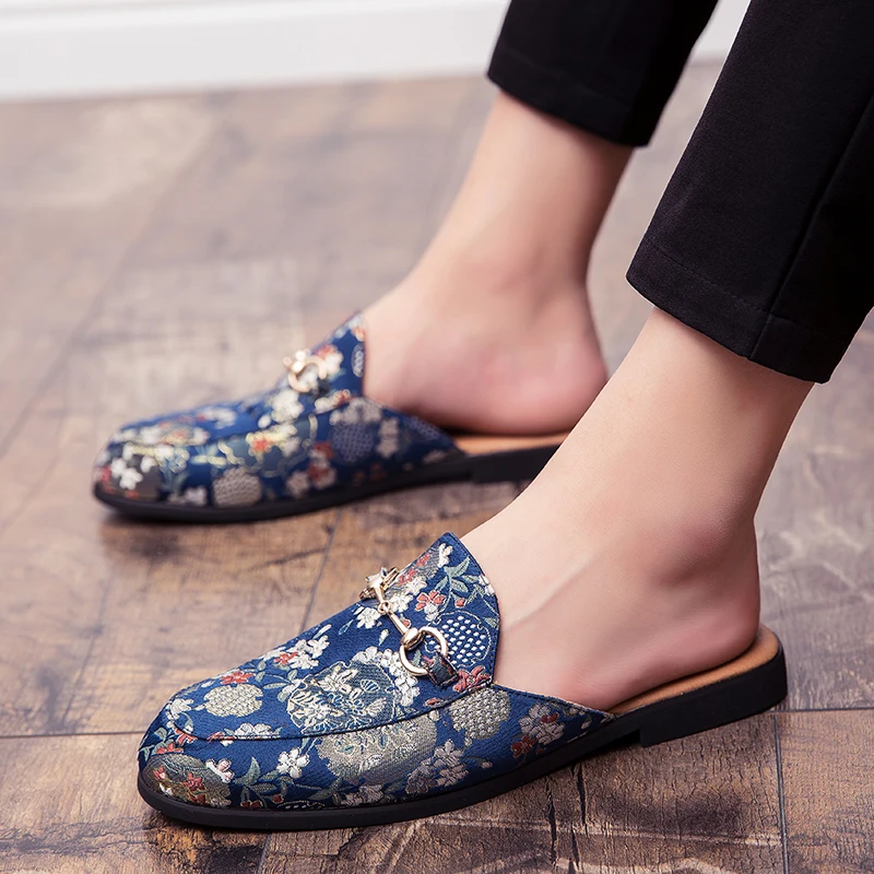 Zapatos QUAOAR de verano para hombre, Media zapatillas de hombre de alta calidad, zapatos informales de cuero, mocasines, Chanclas, sandalias planas ligeras