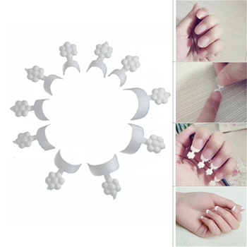

500Pcs High-Quality Nail Art Crescent Shape French Elegant White Semi-Adhesive Short Fake Nail Art Art Deco Manicure Set