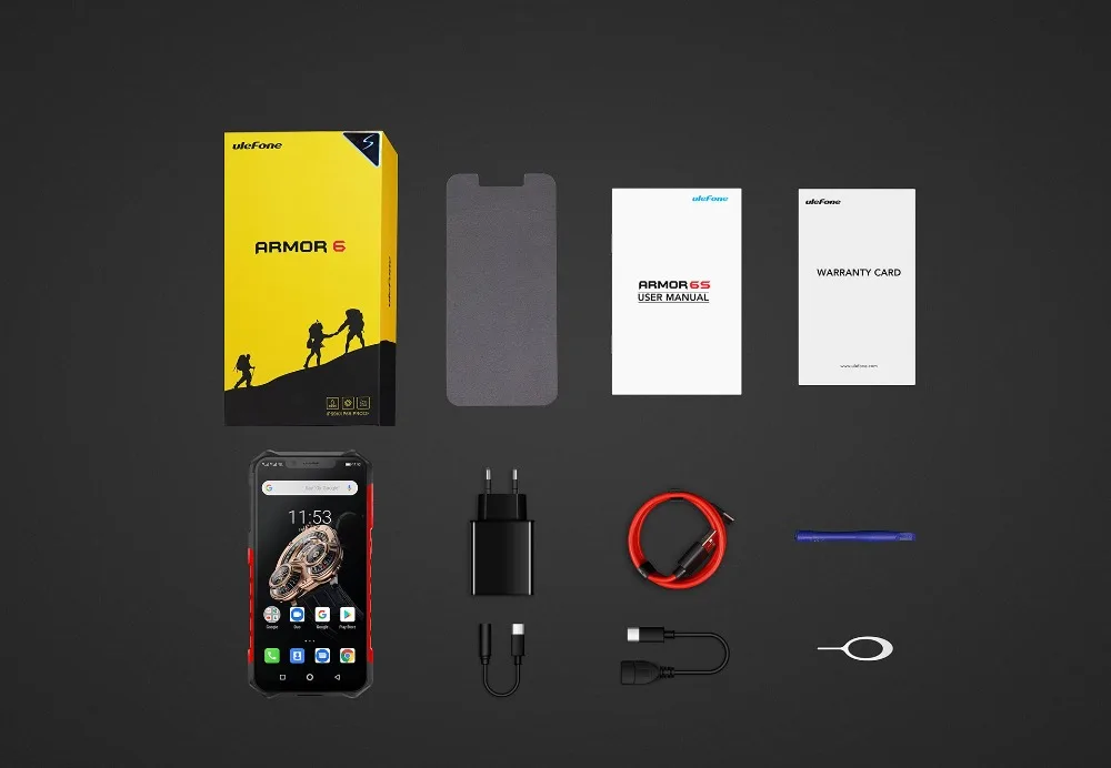 Ulefone Armor 6S 6GB 128GB Водонепроницаемый 6,2 ''Android 9,0 Helio P70 4G отпечаток лица ID OTG NFC Беспроводная зарядка для сотового телефона