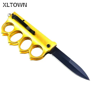 

Outdoor Multifunctional Folding Knife Camping Survival Tactics Finger Ring Folding Knife Mini Fruit Knife