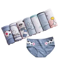 7 Pcs/Set Women's Cotton Panties Print Breathable Briefs Girls Soft Panty Underwear Female Intimates For Women Sexy Lingeries