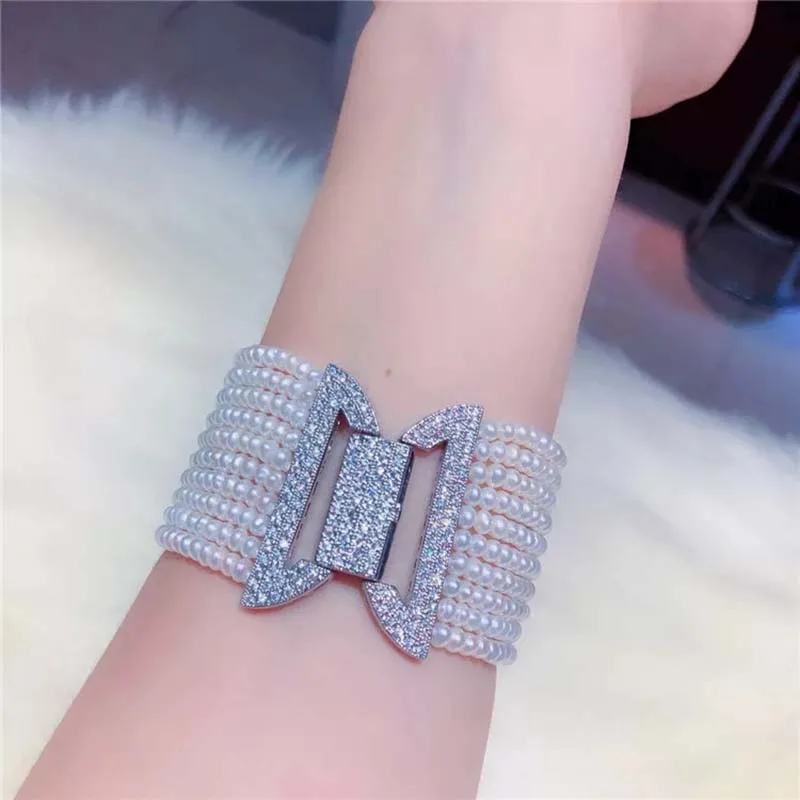 2pcs/lot 33x23mm Women's High Qualit Classic Zircon, multi-row bracelet clasp accessories