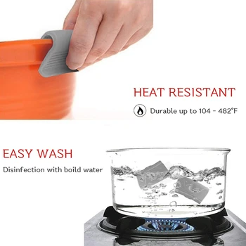 

Mini Oven Mitts Heat Resistant Pinch Grips Gloves for Cooking & Baking -Black A Pair Silicone Pot Holders Hot Handle