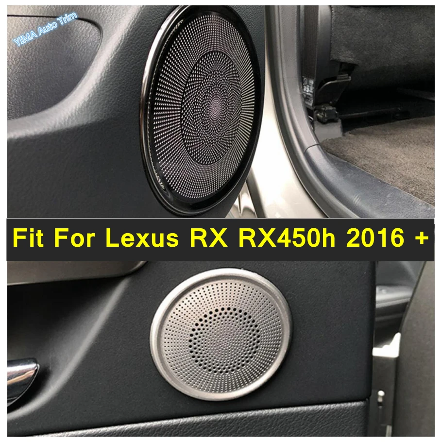 

Car styling Side Door Stereo Speaker Ring Circle Cover Trim For Lexus RX RX450h 2016 - 2021 Black / Silver Interior Accessories