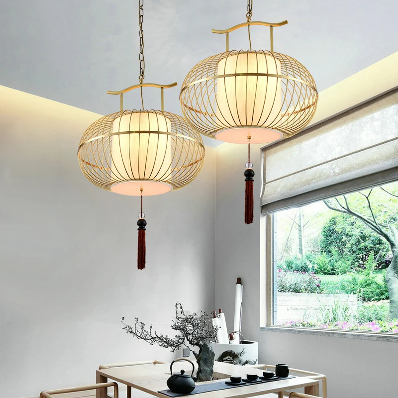 Подвесные лампы в китайском стиле железный светодиодный светильник виде птичьей