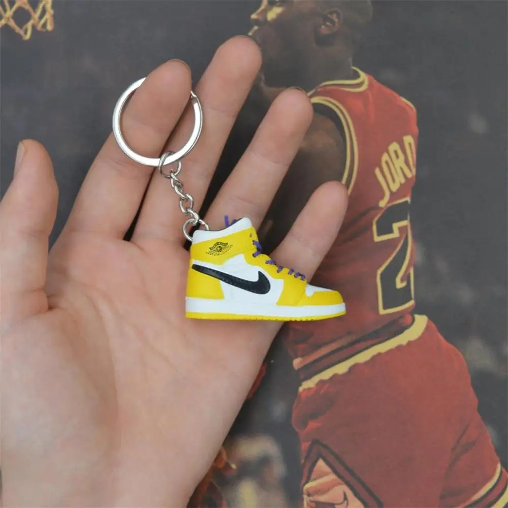 Дропшиппинг aj1 offwhite Chicago Unc брелок в виде кроссовка Air Jordan 1 3D мини-кроссовки, закрытая спортивная обувь брелок в виде кроссовка s - Цвет: one shoe keychain