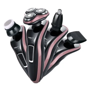 

4in1 Rechargeable 4D Rotary Shaver Mens Shaver Wet Dry Electric Razor Face Shaver Beard Shaving Machine Travel Grooming Kit