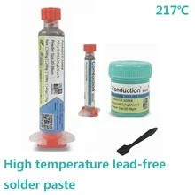 Pâte à souder en étain liquide à haute température, sans plomb, sans nettoyage, Point de fusion, 217 ℃ BGA PCB SMD, crème à souder 55g/35g