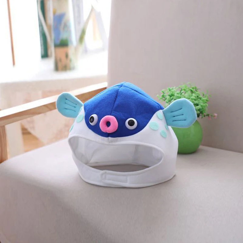 Взрослая забавная рыба фугу головной убор Globefish головной убор плюшевая шапка вечерние головные уборы Мультяшные животные милые ушные шапки рамка для фото