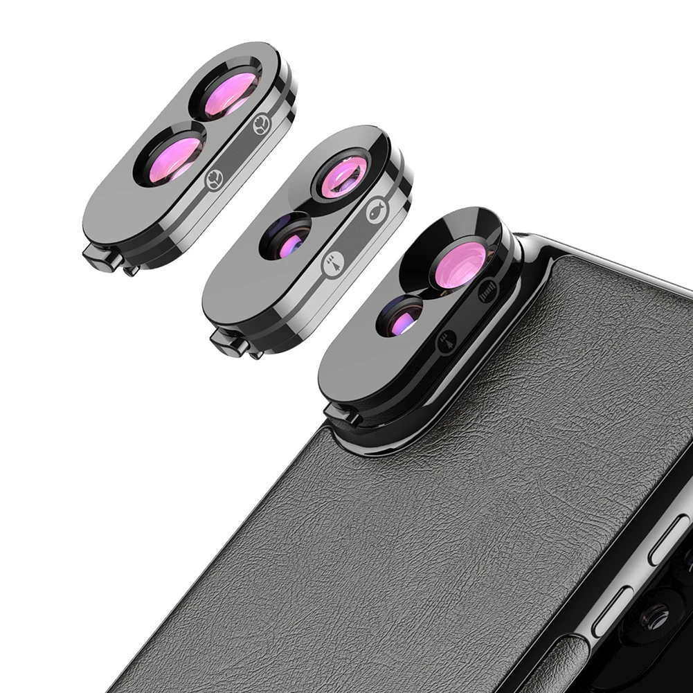 External 2in1 Accessories Camera Wide Angle Portable Macro Fashion Case Black Fisheye Telephoto Phone Lens Zoom For IPhone