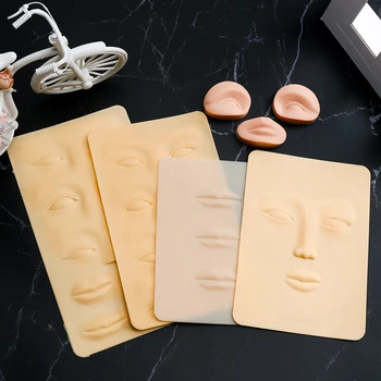 

10PCS Rubber Practice Skin Fake False Eyebrows Pigment Free For Microblading Permanent Makeup Tattoo Training Learning Beginners
