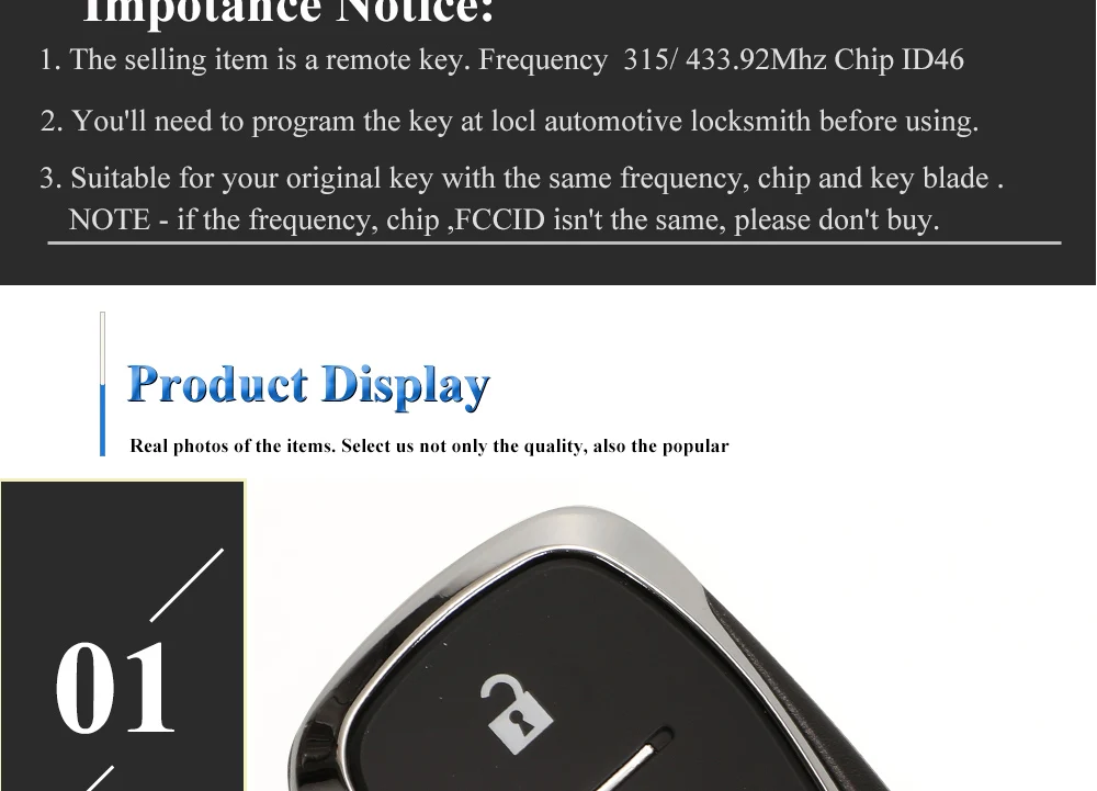 Keyforkess 315/433MHz HYQ4AA HYQ4EA chiave remota per Chevrolet Camaro Volt Blazer traversa Camaro Cruze Malibu Sonic Equinox Spark - H79864b067b204eea882cdb3533ca4dddQ