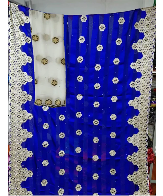 Натуральный шелк ткань африканская ткань для платья шелковая органза ткань с мягким шарфом Швейные материалы 5+ 2 ярдов