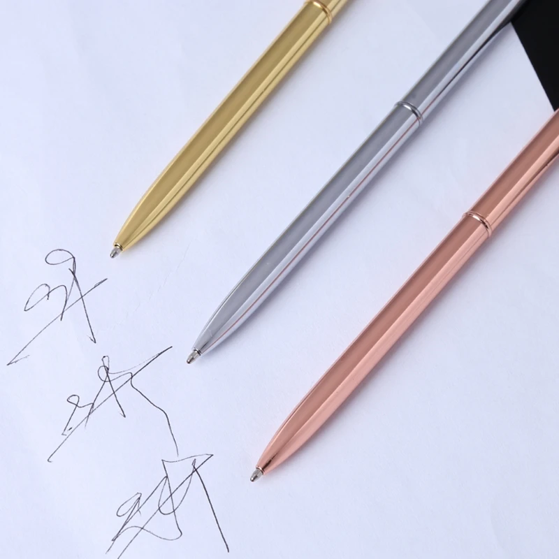 Металлическая шариковая ручка, тонкая Шариковая ручка для бизнеса, письма, офиса, школьные принадлежности