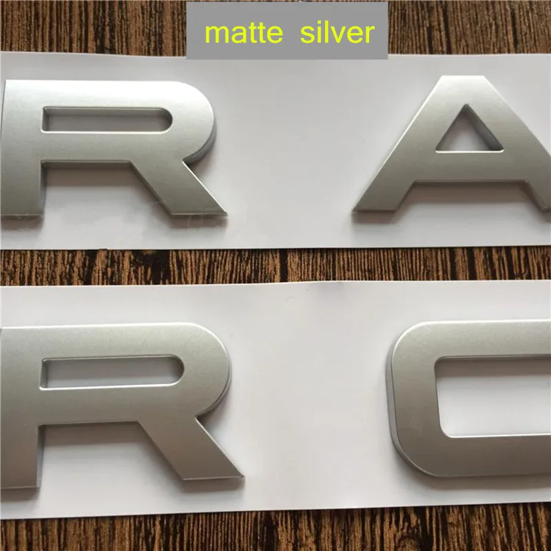 matte silver Хромированные серебряные буквы автомобильный Стайлинг Передняя Задняя крышка значок наклейка спортивный стиль чехол Аксессуары для LAND RANGE ROVER глянцевый черный - Название цвета: matte silver